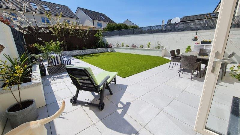 beautiful paved terrace artificial grass outdoor dublin